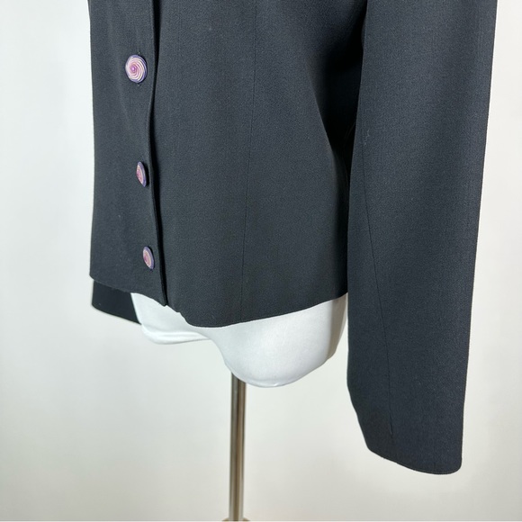 Double D Ranch Western Wear Purple Swirl Button Black Blazer Size Medium - Picture 7 of 9
